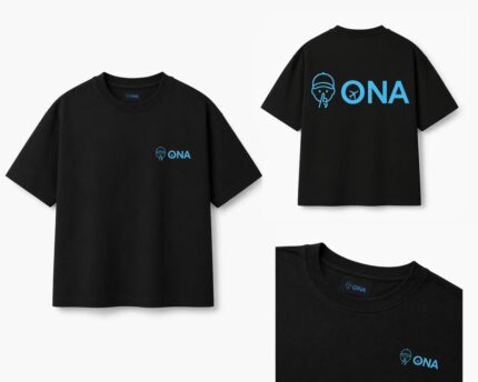 T-shirt Noir Minimaliste ONA Signature